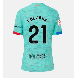 Lacne Ženy Futbalové dres Barcelona Frenkie de Jong #21 2023-24 Krátky Rukáv - Tretina